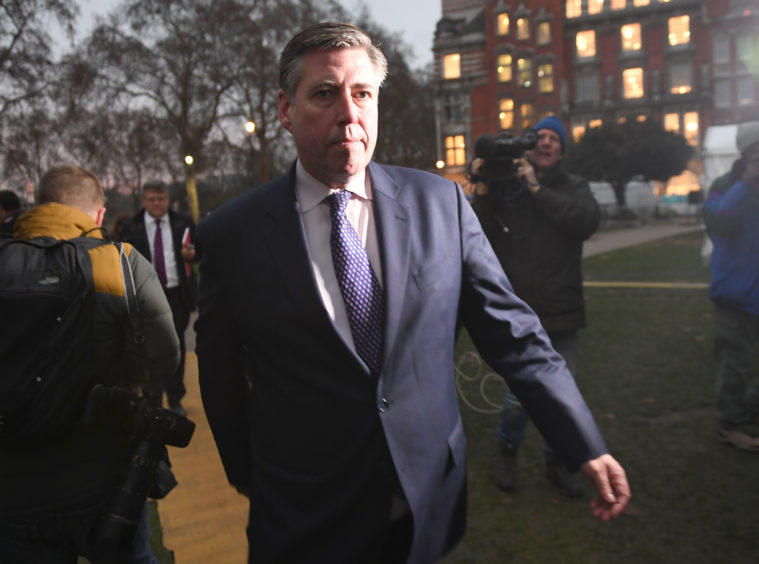 Chairman of the backbench 1922 Committee Sir Graham Brady in Westminster today after it was announced that enough Conservative MPs have requested a vote of confidence in Prime Minister Theresa May to trigger a leadership contest.