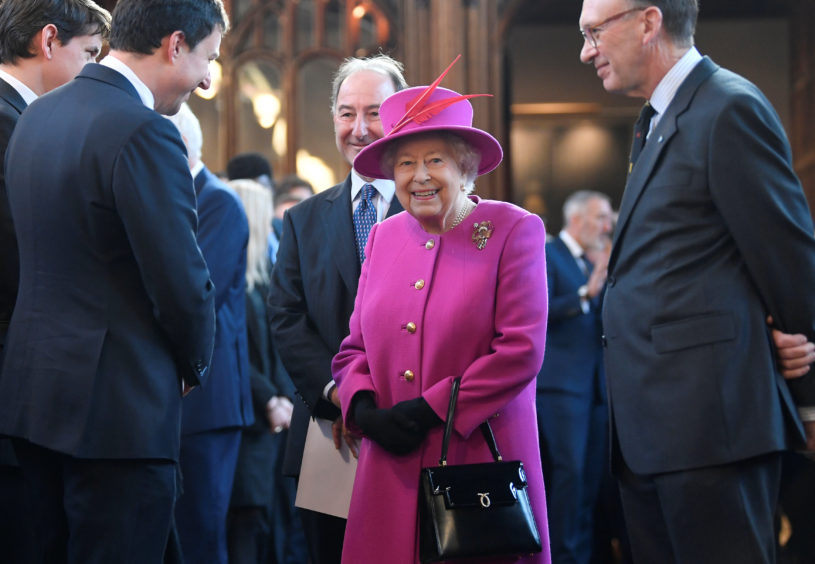 Queen Elizabeth II, visits The Honourable Society of Lincoln's Inn in London to officially open its new teaching facilit.