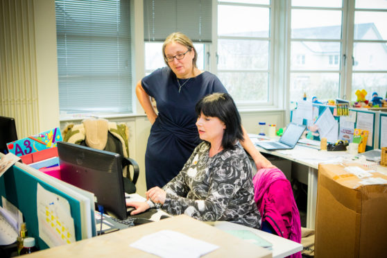 Perthshire Women's Aid manager Heather Williams and children's worker Lesley Watson.