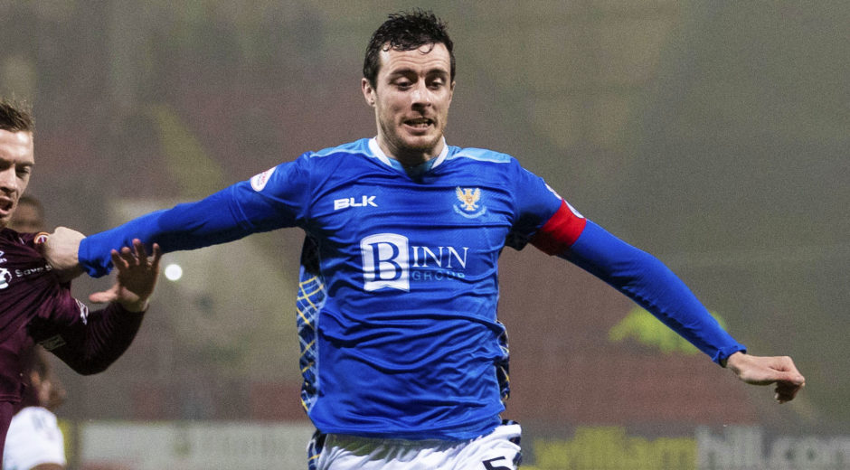 Joe Shaughnessy in action for St Johnstone. Image: SNS.