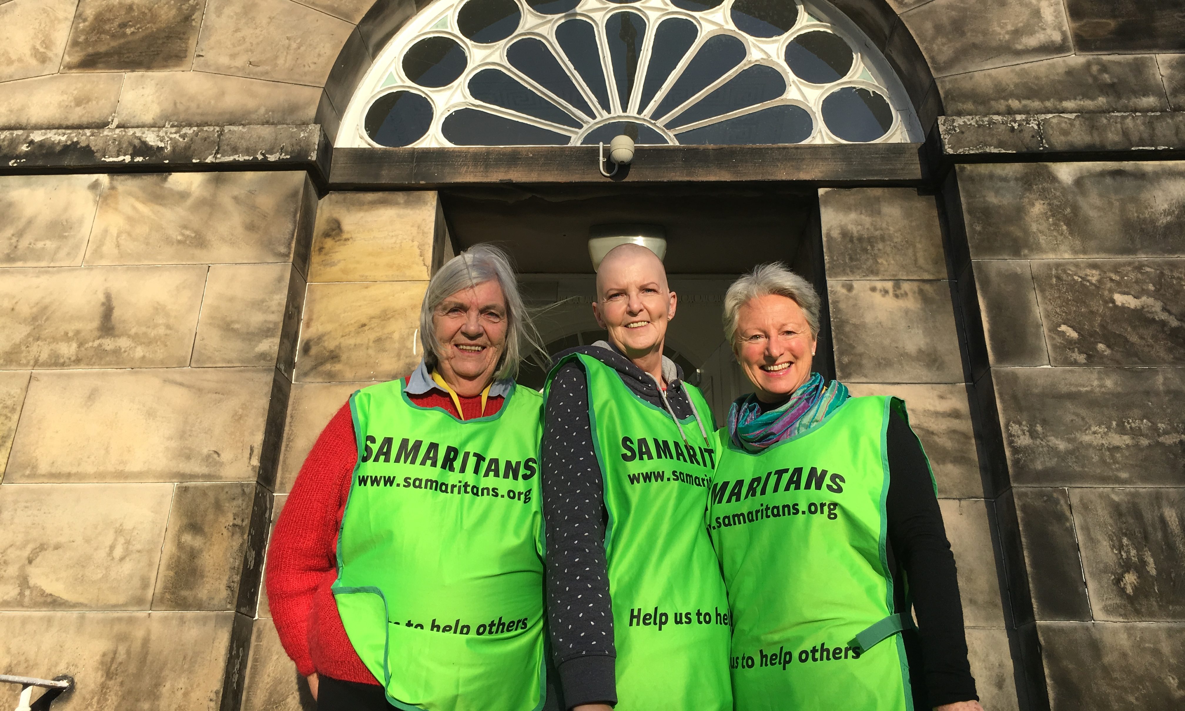 Perth director Maggie Taylor (centre) with Samaritans volunteers