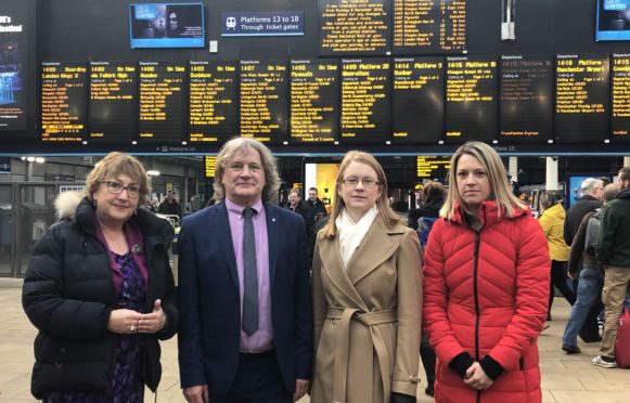 Ms Ewing, Mr Torrance, Mrs Somerville with fellow Fife MSP Jenny Gilruth