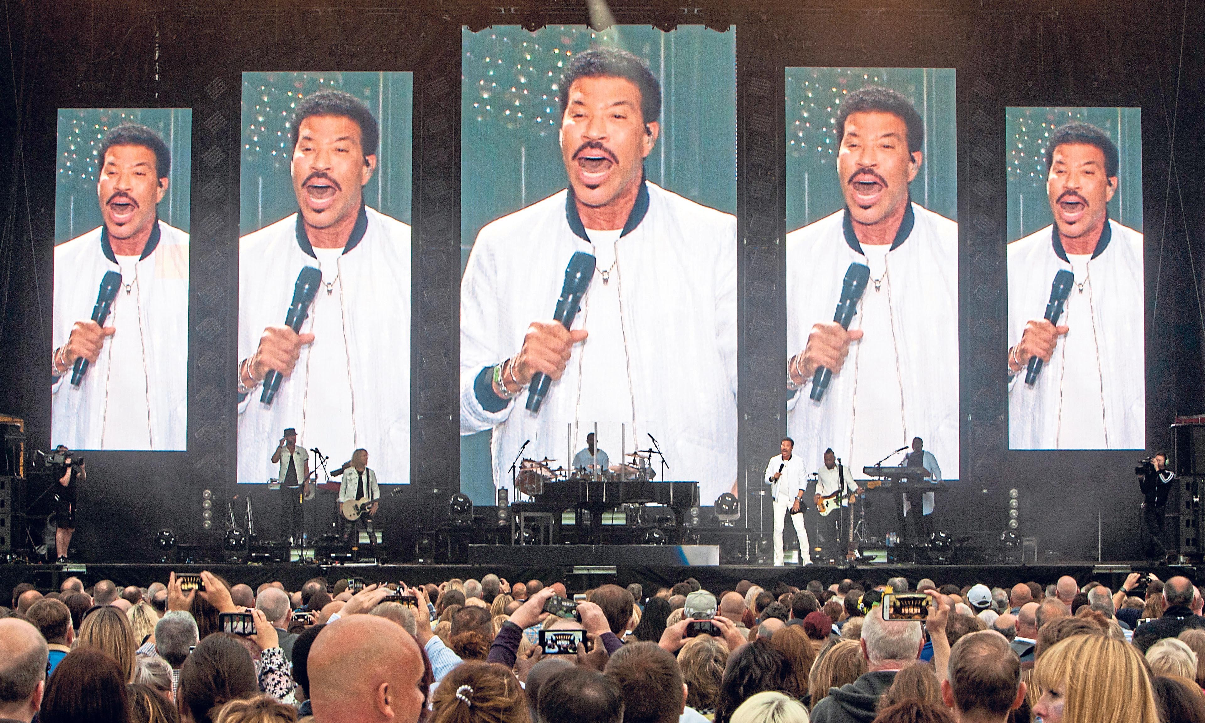 Lionel Richie danced on the McDiarmid Park stage in Perth. Steve MacDougall/DCT Media