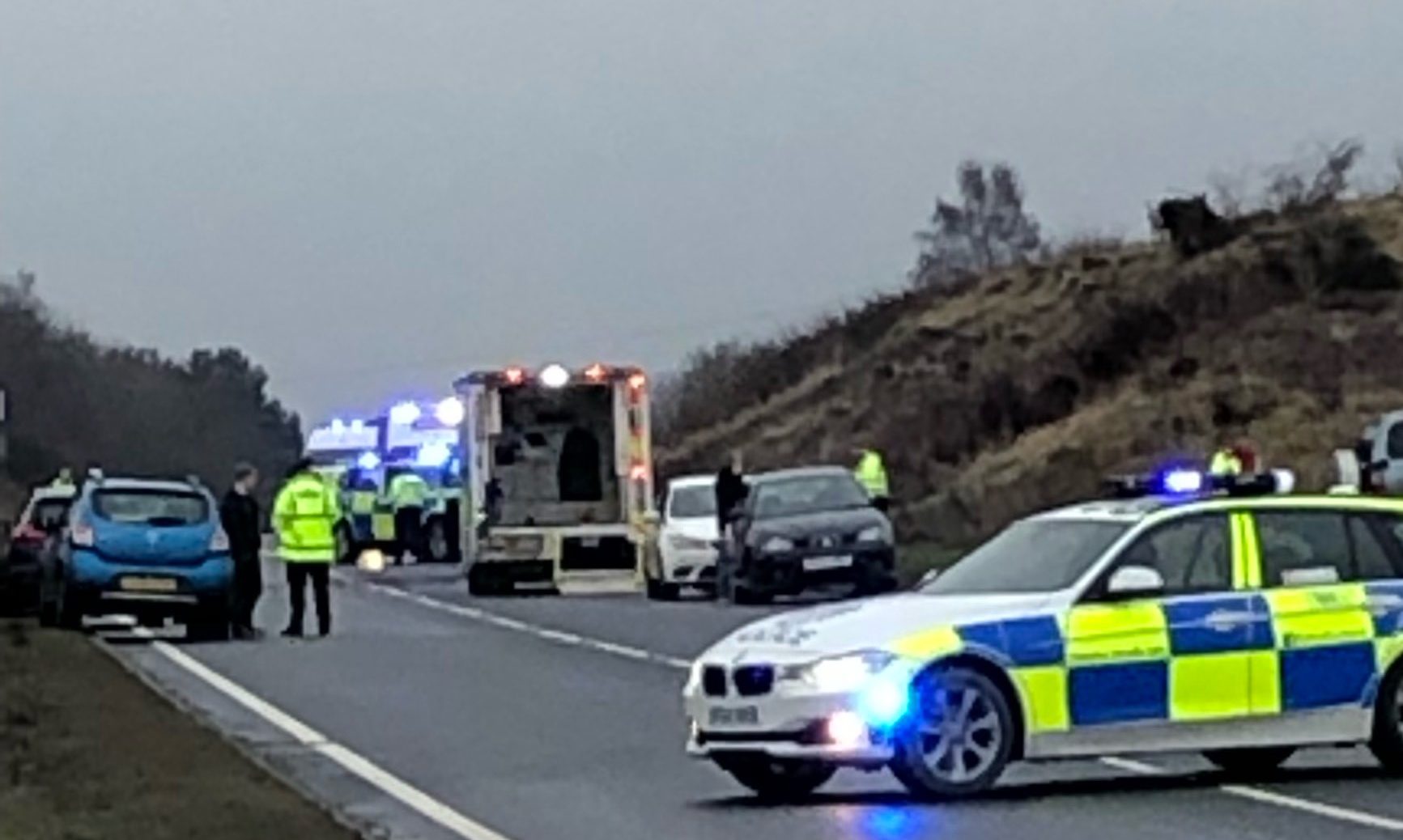 The scene of the fatal crash on the A9 near Luncarty.