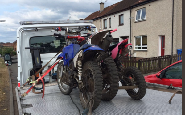 Bikes seized in Levenmouth.