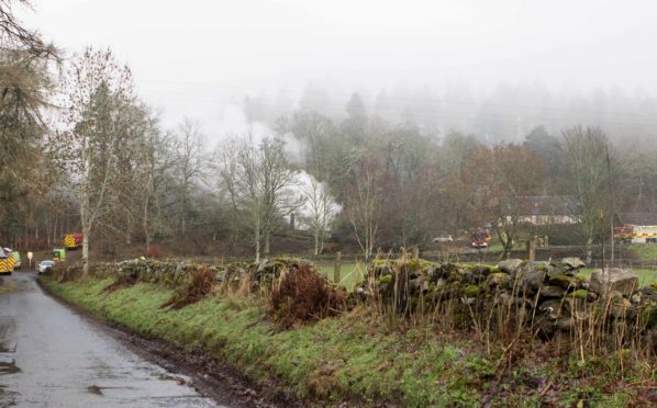 The scene of the fatal fire at Fortingall.