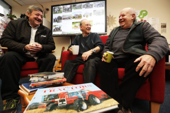 James Lovie, Evan Duncan and William Workman at the farming group.