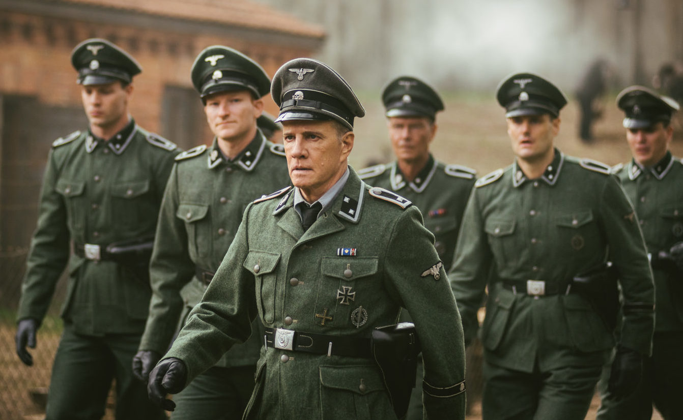 A scene from Sobibor with Christopher Lambert playing the part of a Nazi officer