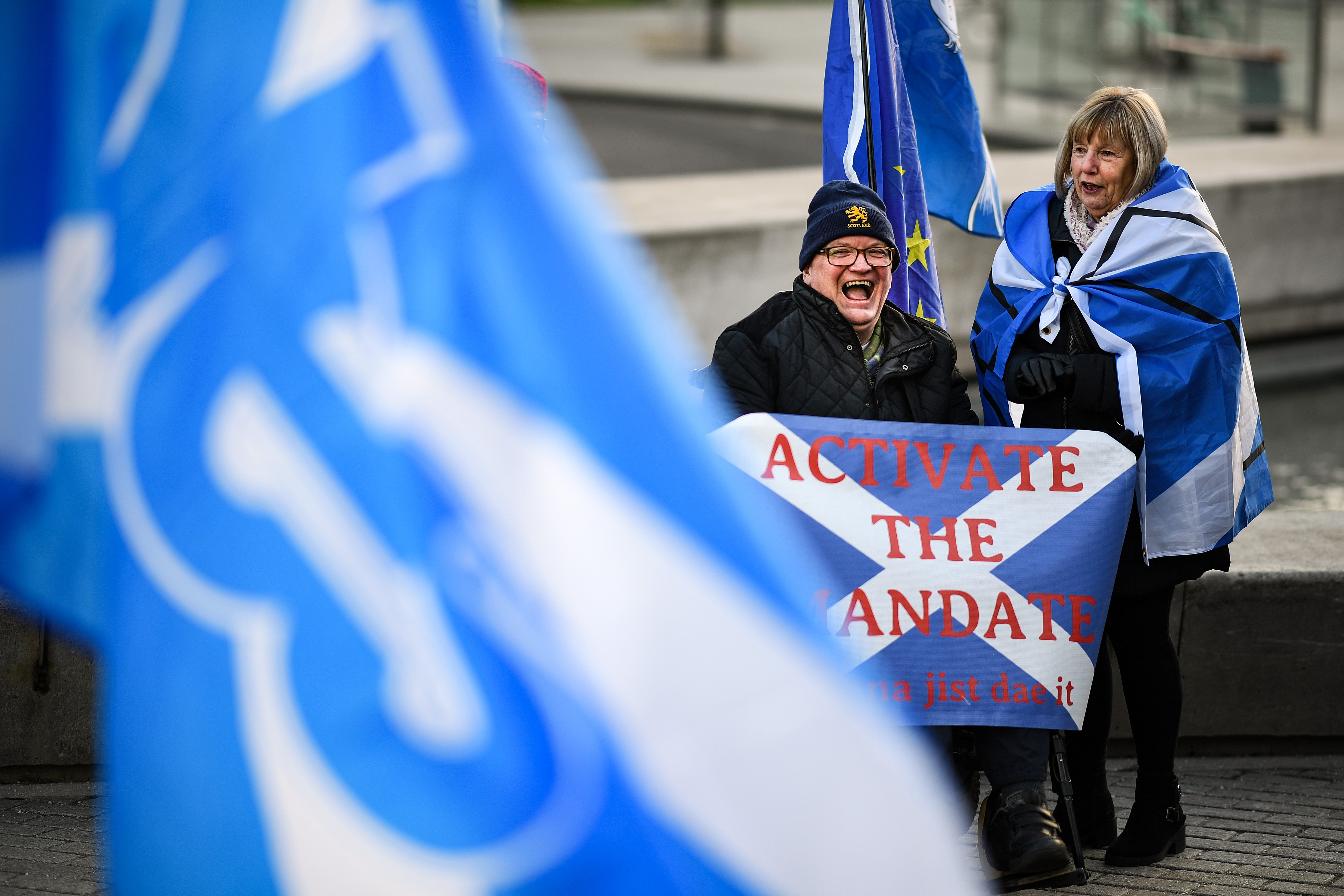 Independence supporters in Edinburgh on January 17.