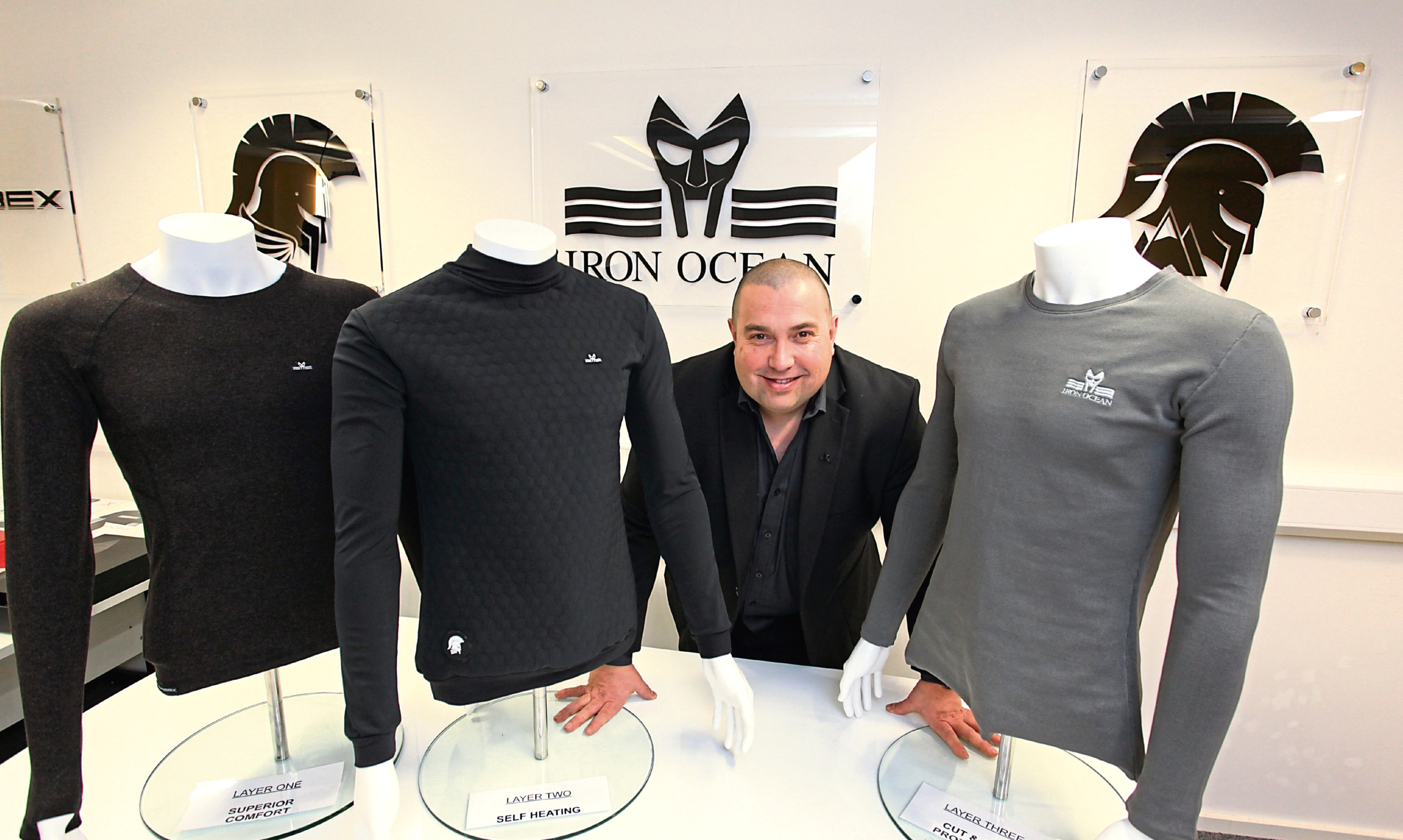 Simon Lamont, founder of Iron Ocean with the Centurion 3 offshore survival garments