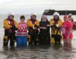 The RNLI team at Arbroath with some of those who took to the water in 2019.