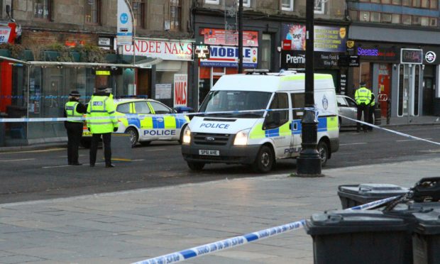 Police activity on the Nethergate in Dundee.