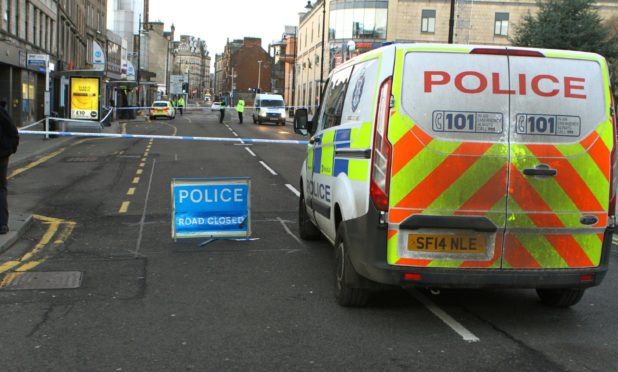 Police at the scene of the Nethergate incident at New Year.