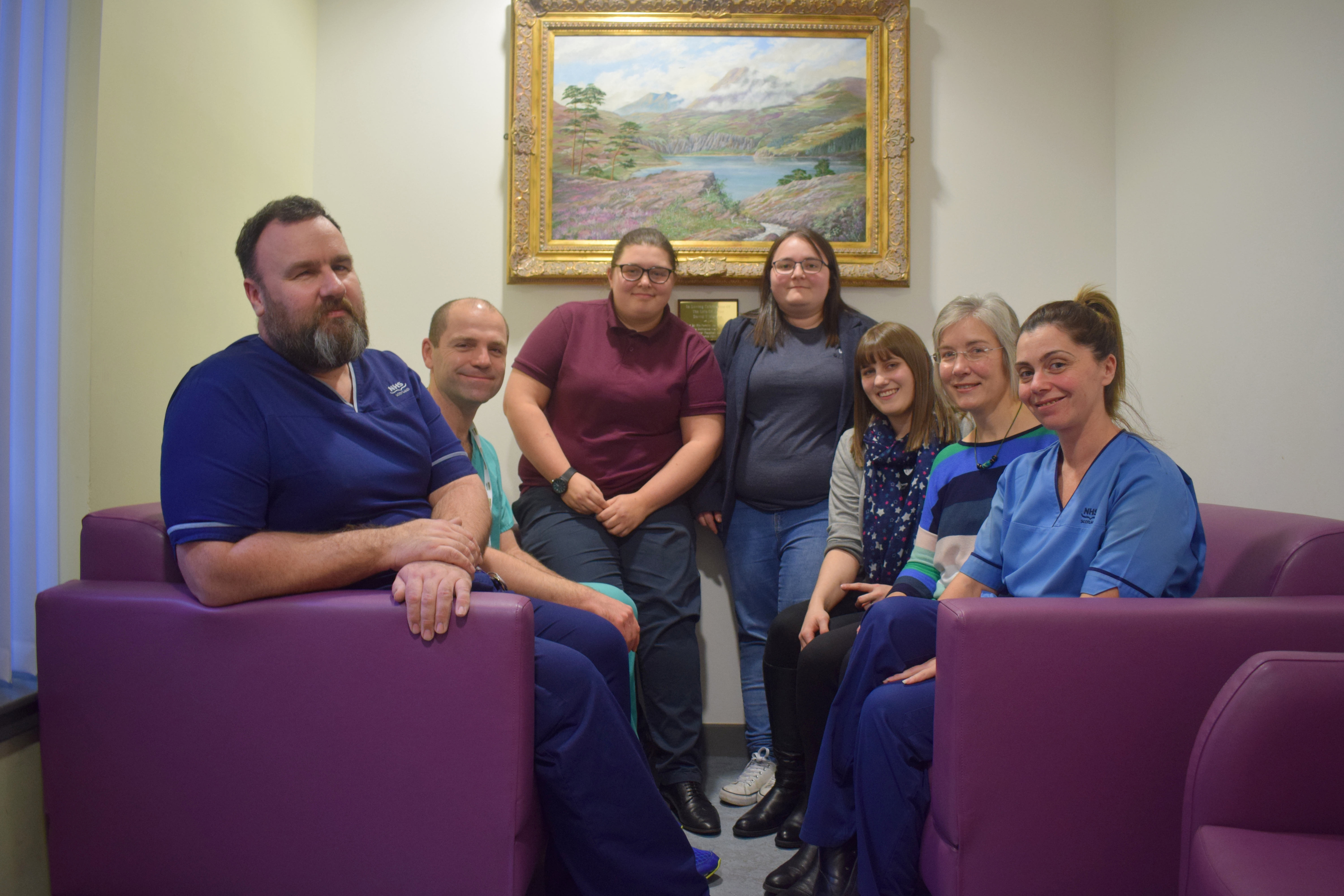 Duncan Ford (Senior Charge Nurse – ICU); Dr Michael Macmahon (Consultant Anaesthetist); Nicole Swatton; Jenni Rodgers; Anne Rodgers; Dr Marcia McDougall (Consultant Anaesthetist / ICU Clinical Lead); and Kelly Adair (Staff Nurse).