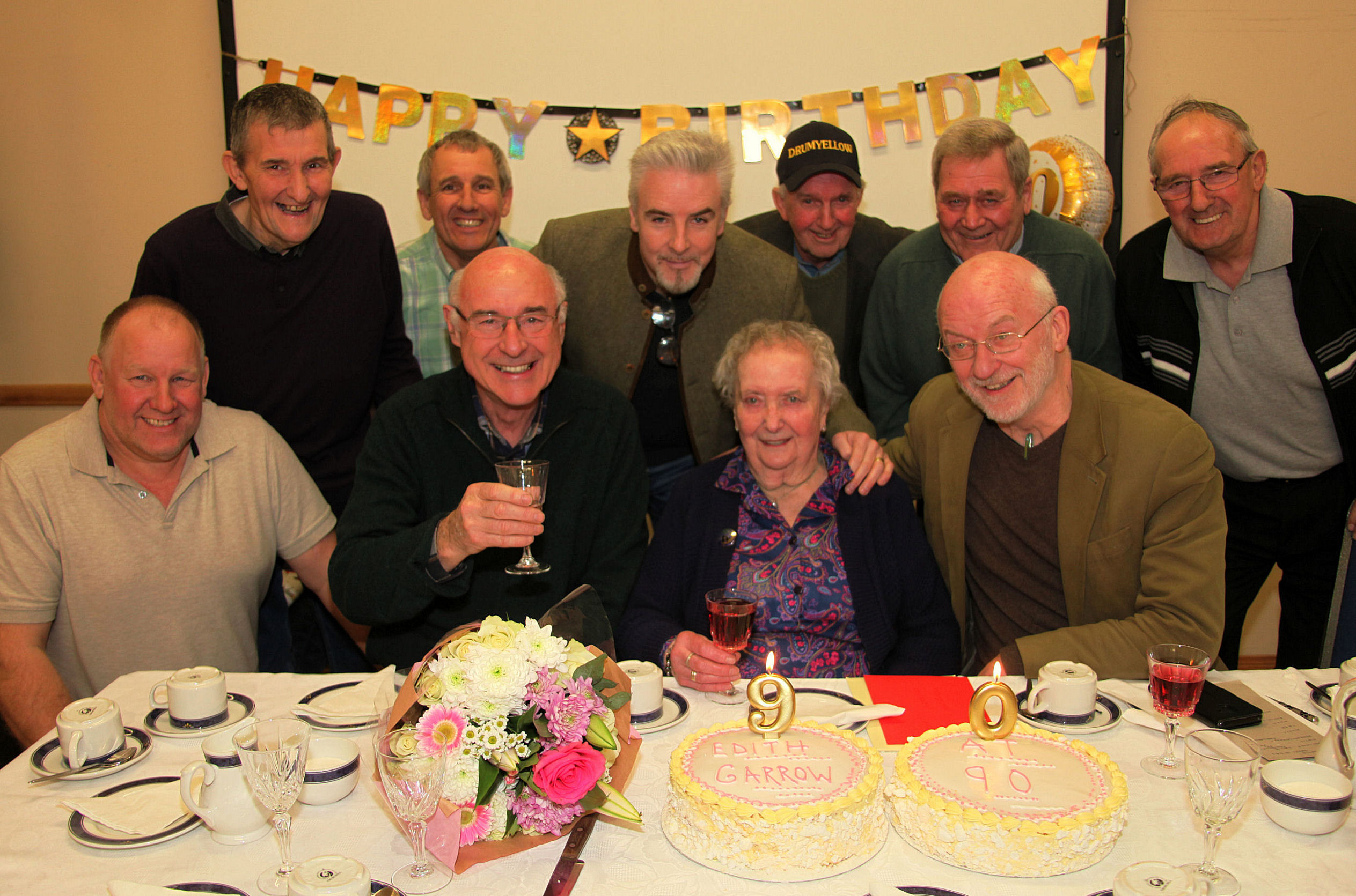 Edith Garrow enjoyed a party with her nephews and former pupils