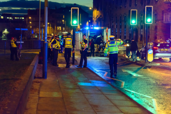 Police at the scene on Victoria Road