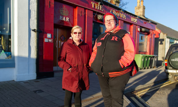 Workers Maureen Hammond and Julie Robb outside The Corwn Inn.