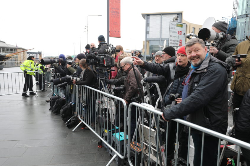 The press gather at the V&A for the arrival. Kris Miller / DCT Media