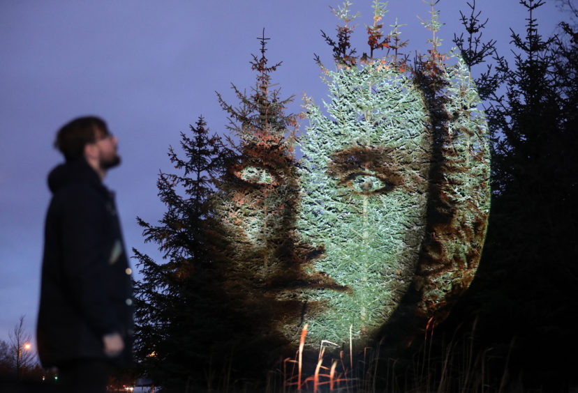 Steven McConnachie views a projection of Libra onto trees.