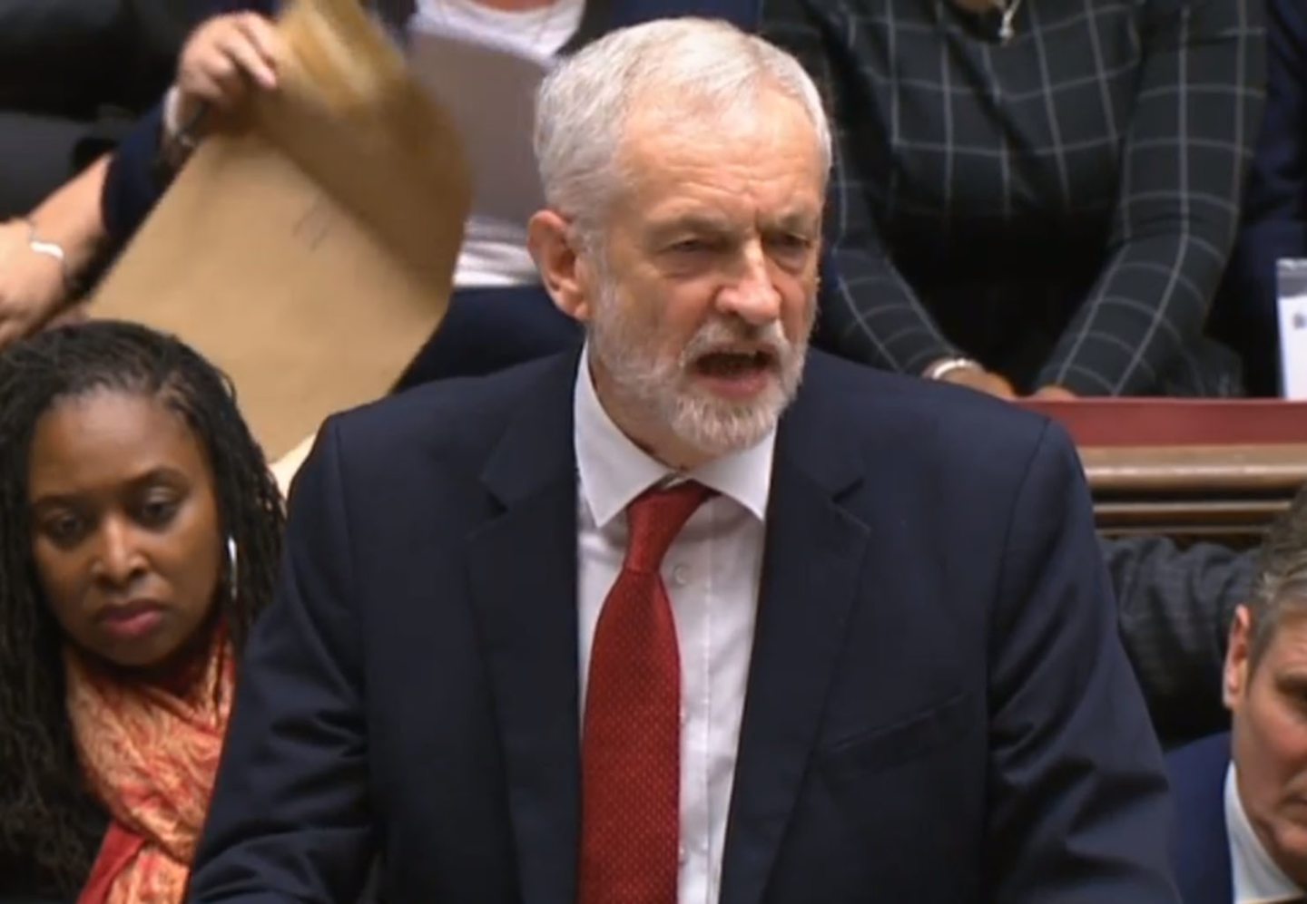 Labour leader Jeremy Corbyn announces he has tabled a vote of no confidence in the government.