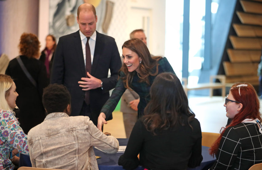 Kate, Duchess of Cambridge and Prince William, Duke of Cambridge arrive to officially open V&A Dundee. Jane Barlow/PA Wire