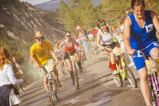 Participants perform during Red Bull Goni Pony at Kranjska Gora, Slovenia on May 26, 2018