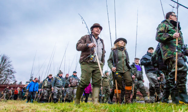 The River Tay Salmon fishing season opened at Meikleour Fishing, Kinclaven Bridge, by Meikleour.