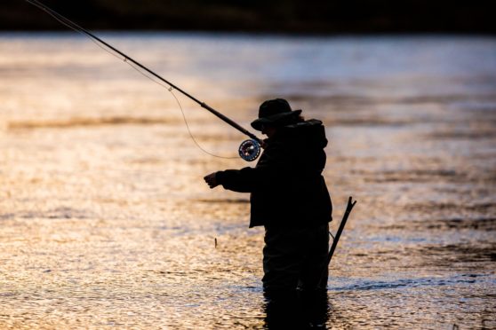 Salmon angling in the Tay.