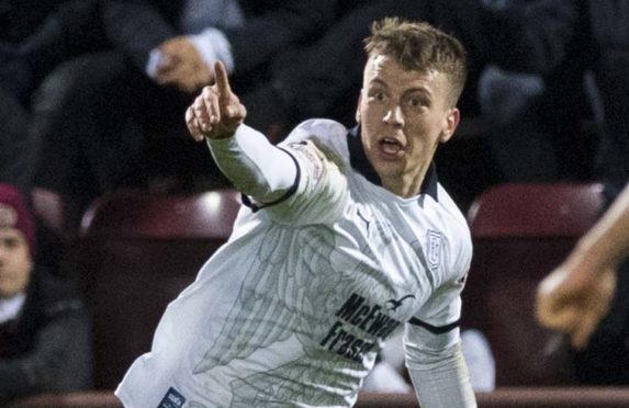 Andrew Nelson after netting the winner at Tynecastle.