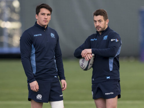 Scotland's new cap Sam Johnson with captain Greig Laidlaw (right).