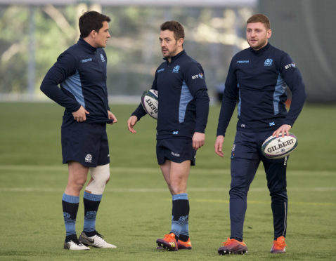 Scotland's midfield hinge for Saturday? Centre Sam Johnson, Greig Laidlaw and Finn Russell discuss moves.