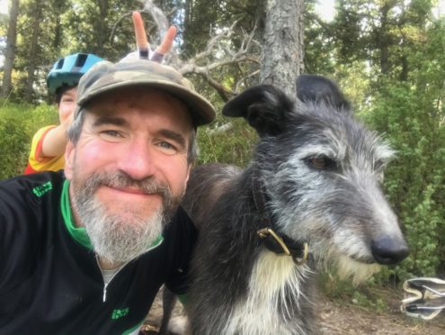 Scot, Maisie and Liath out for a cycle.