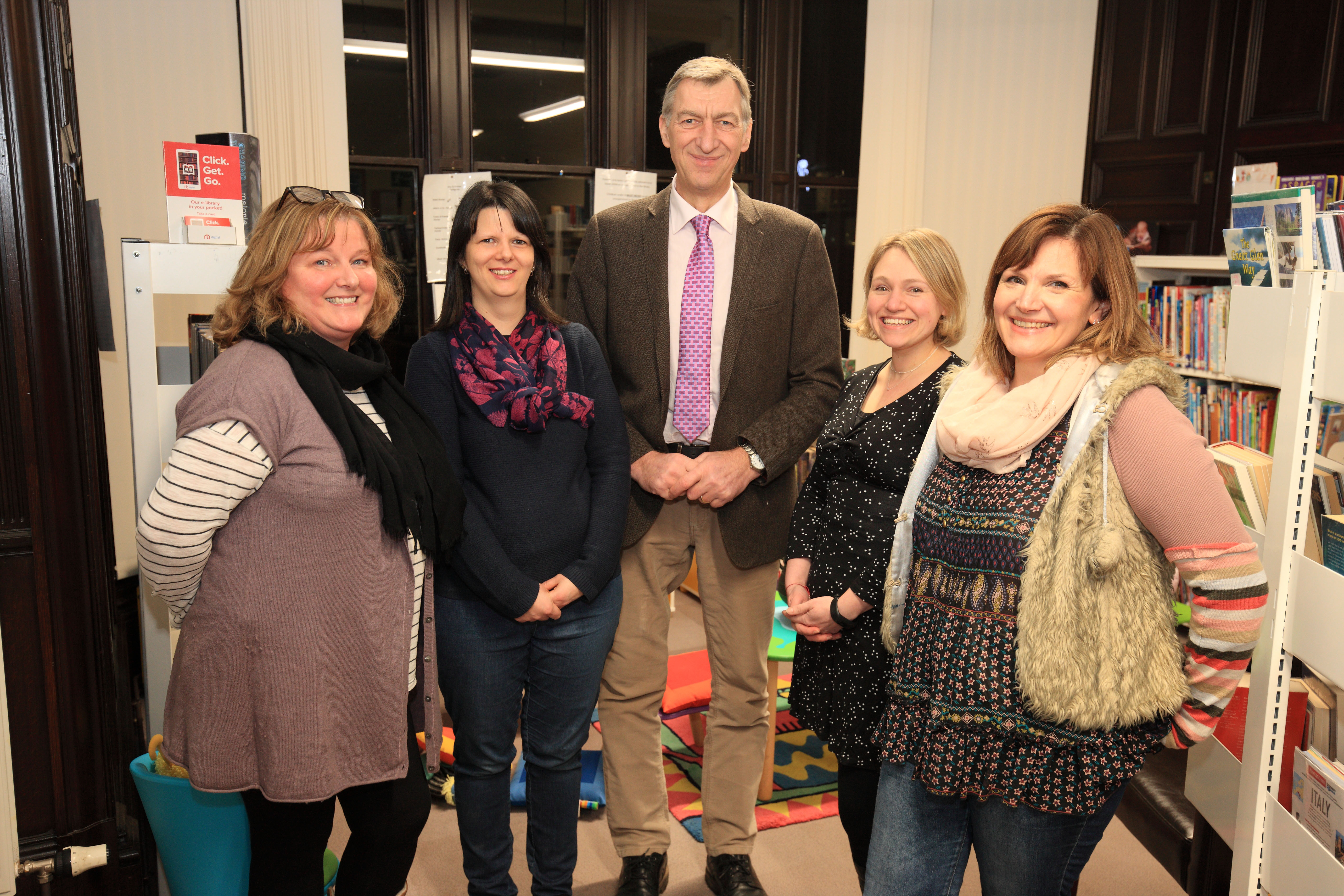 The Den at Heartland Kids Club trustees. From left: Judith Dingwall, Margaret Thain, Councillor Mike Williamson, Caro Middlemass and Ruth Alexander.