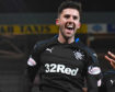 Sean Goss celebrates his goal at McDiarmid Park.