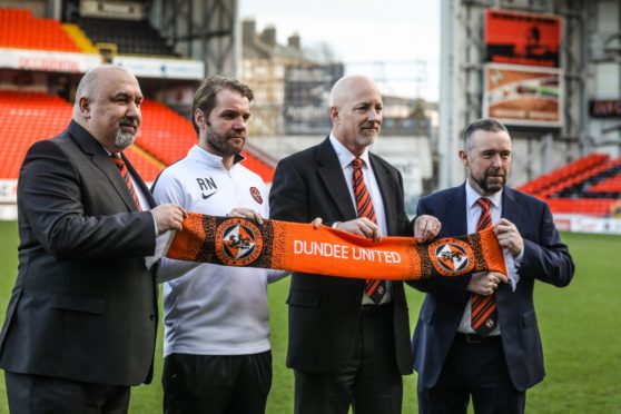 The Tannadice team: Tony Asghar, Robbie Neilson, Mark Ogren and Mal Brannigan.