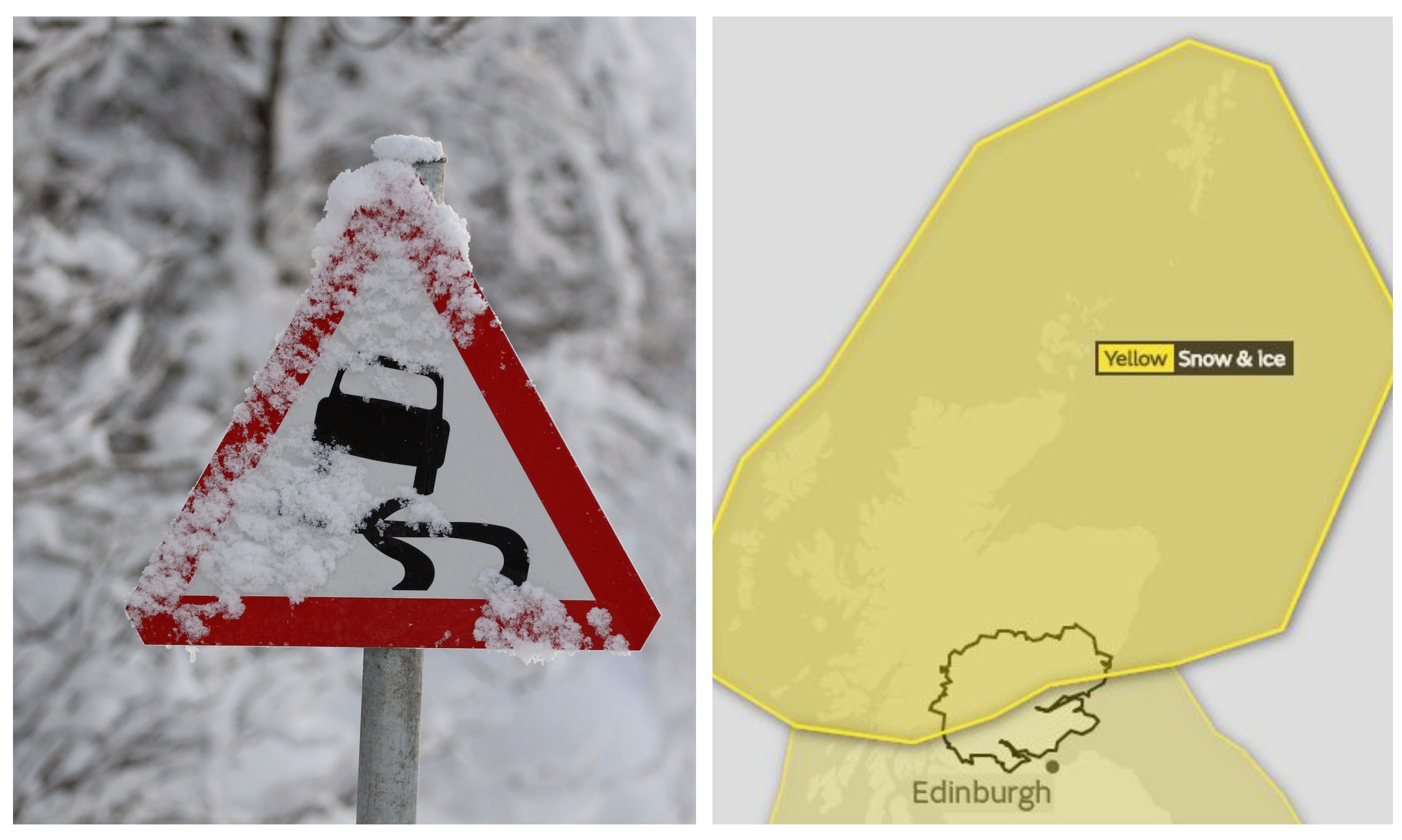 The Met Office has issued a weather warning for ice and snow.