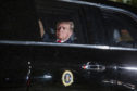 President Donald Trump sits in the presidential limo as he departs the White House for Capitol Hill, ahead of his second State of the Union speech, on February 5, 2019 in Washington, DC. President Trump's second State of the Union address was postponed one week due to the partial government shutdown.