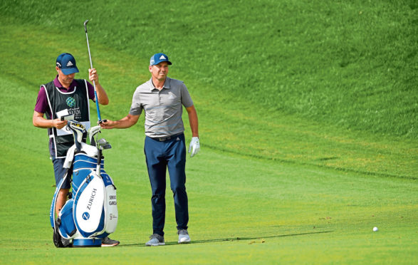 KING ABDULLAH ECONOMIC CITY, SAUDI ARABIA - FEBRUARY 02:  Sergio Garcia of Spain in action during the third round of the Saudi International at the Royal Greens Golf & Country Club on February 02, 2019 in King Abdullah Economic City, Saudi Arabia. (Photo by Ross Kinnaird/Getty Images)