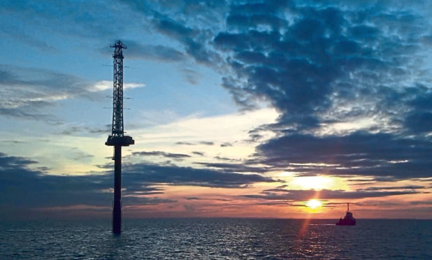 The met mast at Inch Cape offshore windfarm