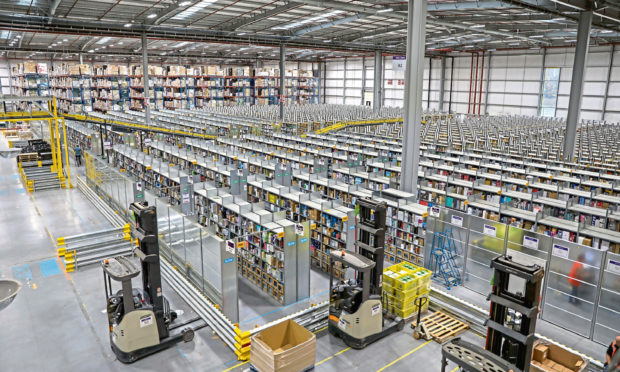 The Amazon distribution centre in Dunfermline, where 2,000 staff work. Image: Steve Brown/DC Thomson.