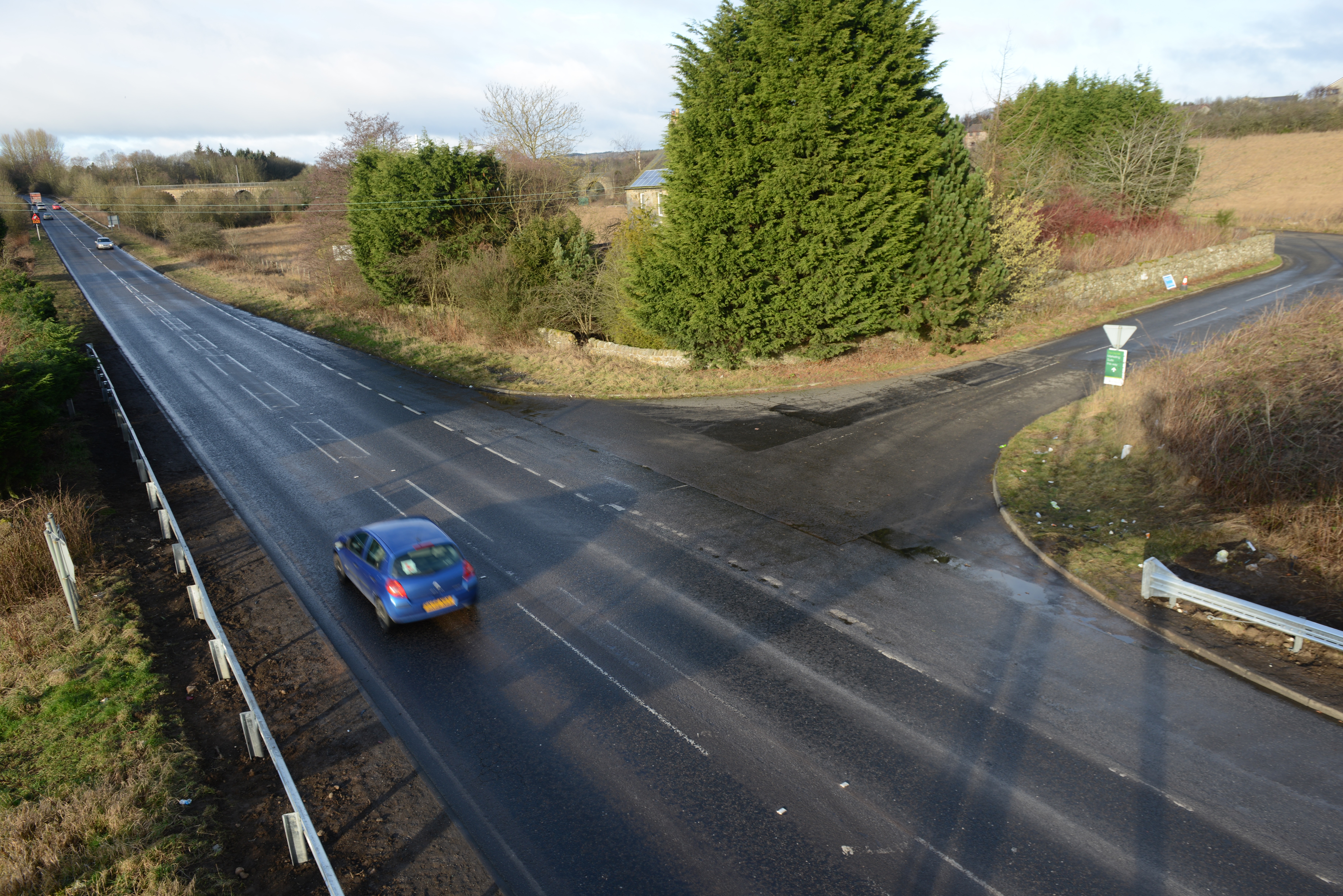 The site of the crash at the A911 Glenrothes to Leven road last month.