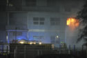 Flames rip through the St Andrews University science research building.