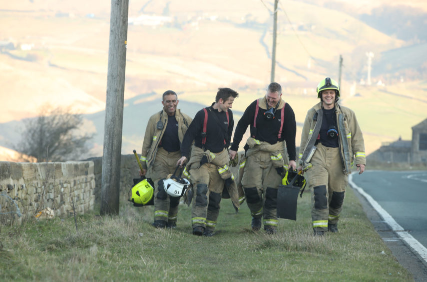 Firefighters head to the moor to continue tackling the wildfire.