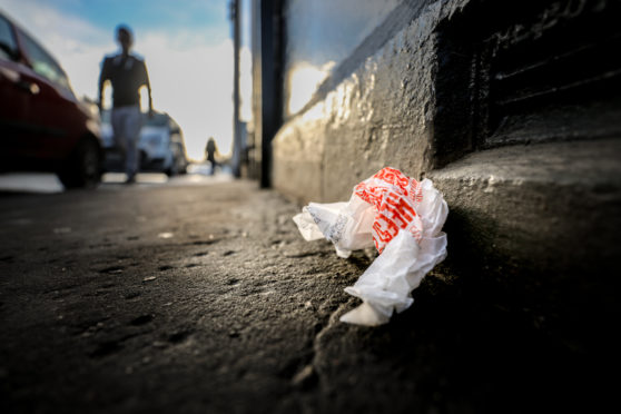 Litter from McDonald's in and around Leven.