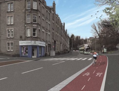 An artist's impression showing a possible new layout on Lochee Road.
