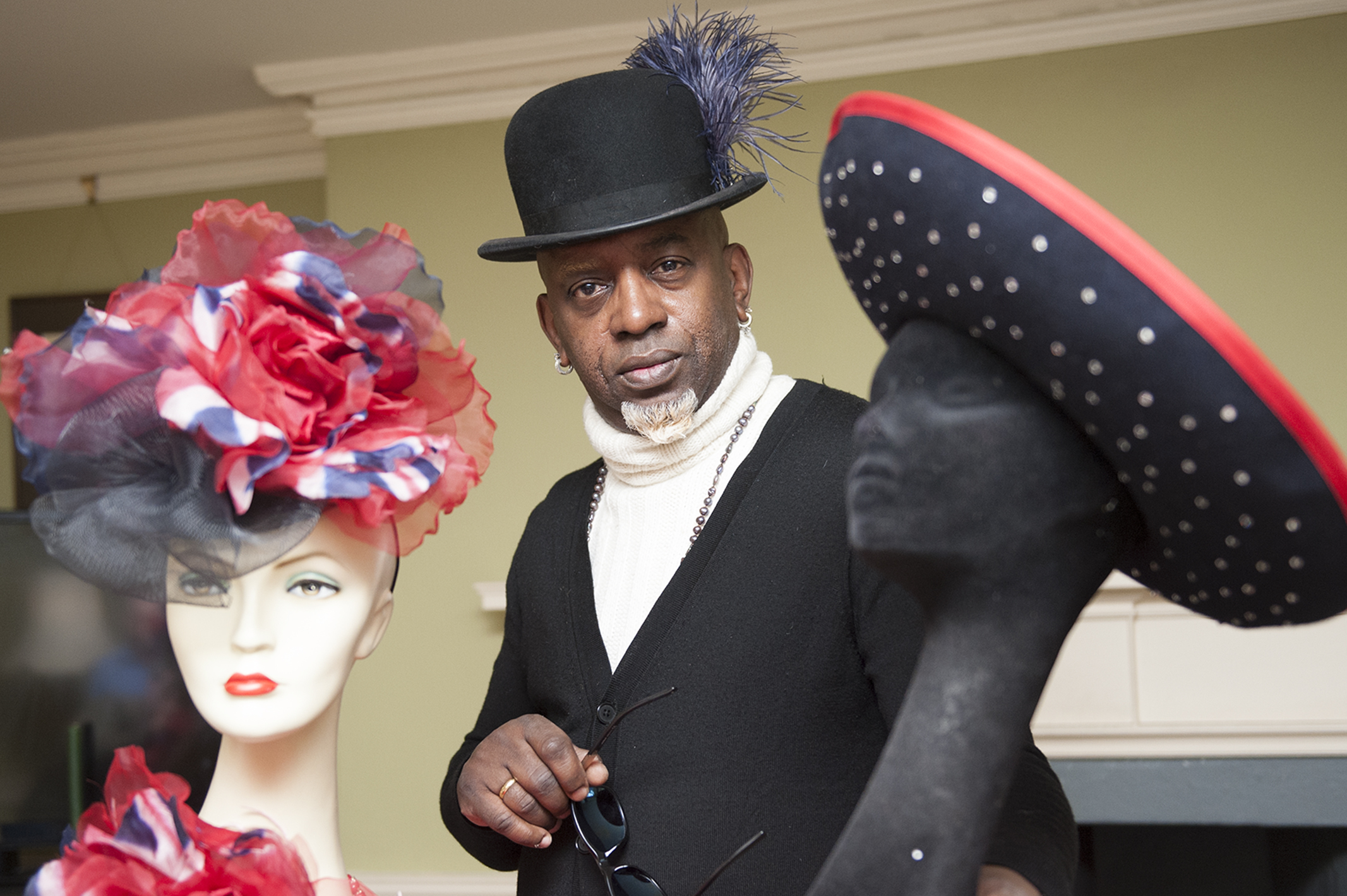 Priestley West with some of his bespoke creations which will be showcased at Glamis Castle.