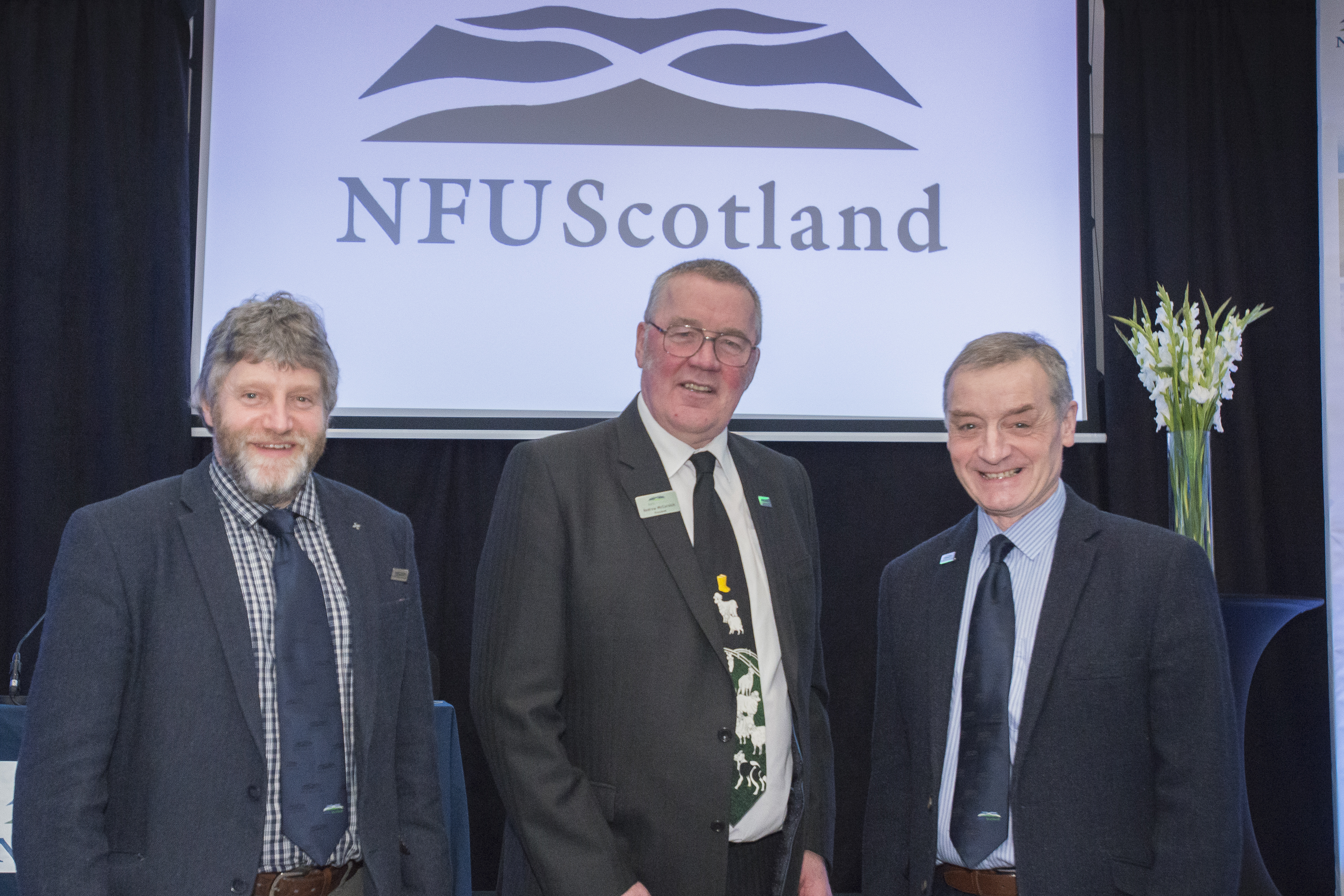 The new NFUS top table team of Martin Kennedy, Andrew McCornick and Charlie Adam.