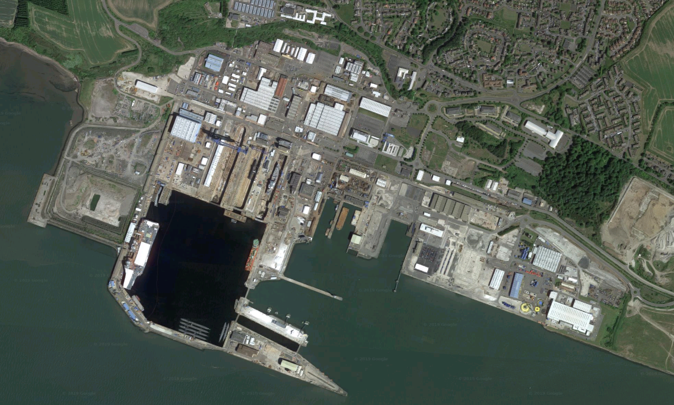 Rosyth Docks from the air.