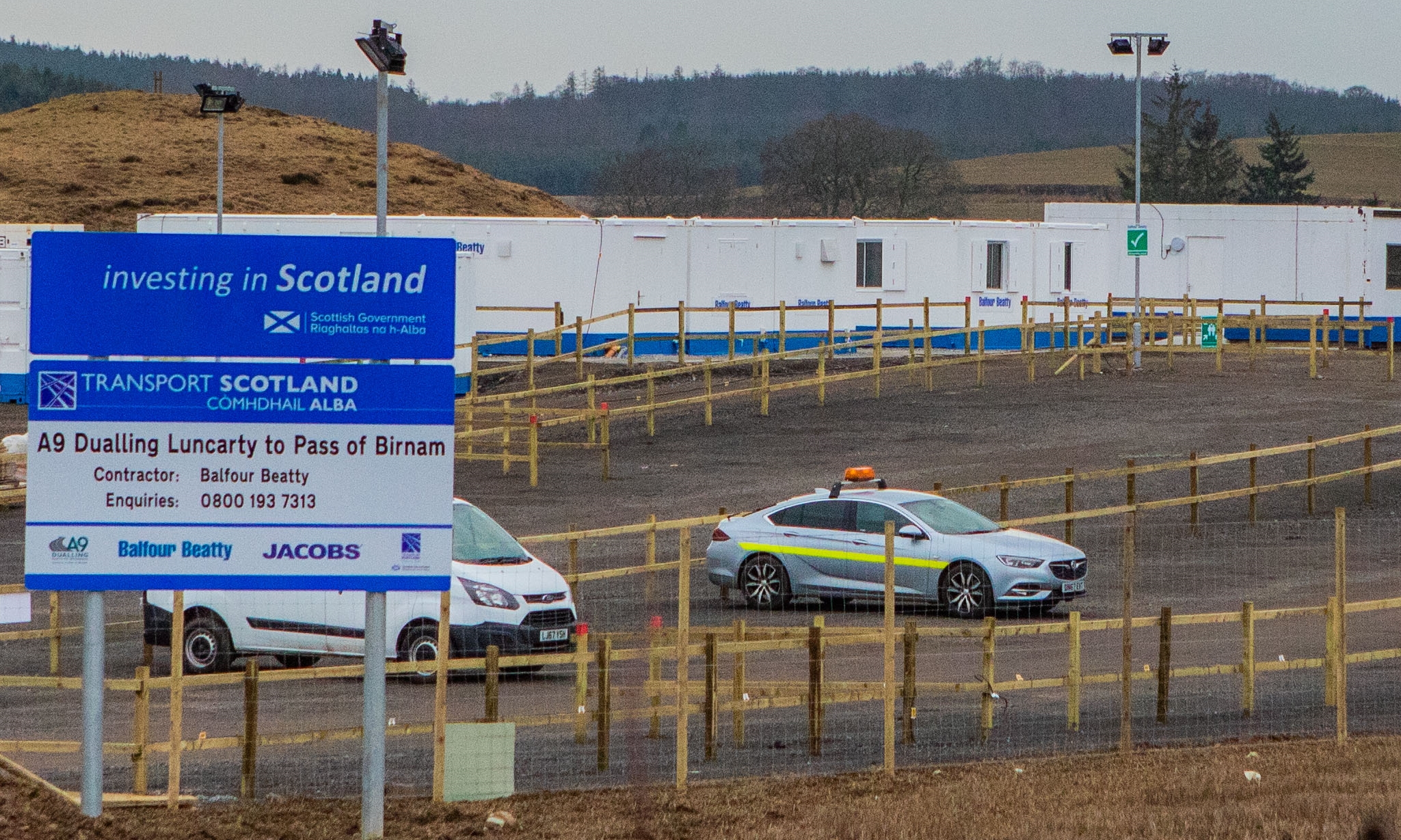 The accident occurred at contractor Balfour Beatty’s compound off the A9, north of Perth.