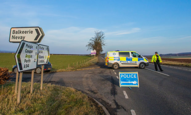 The scene of the crash on the A94.